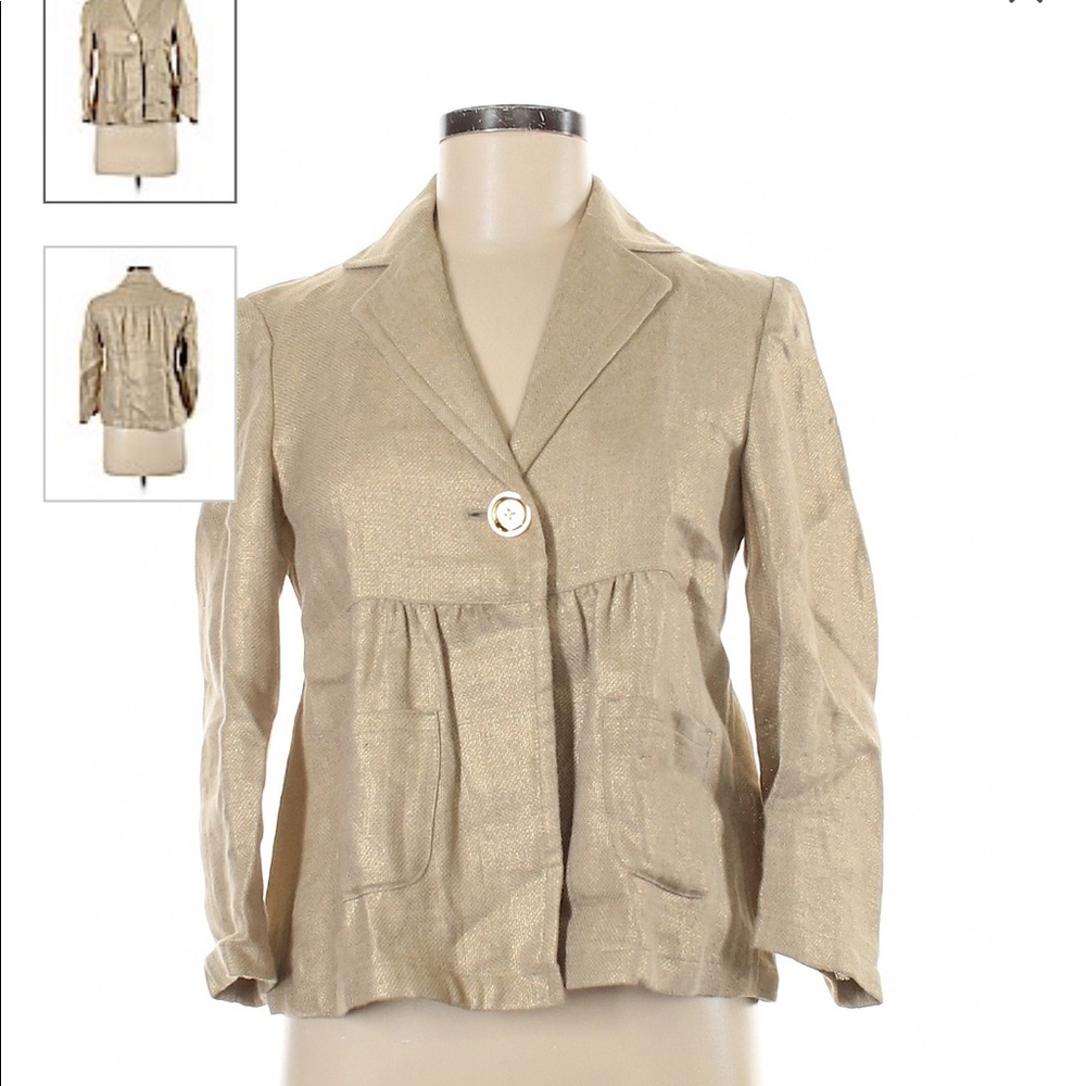 Michael Kors Gold Linen Jacket Blazer